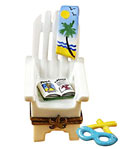 high back adriondak limoges box beachchair with towel, book and glasses
