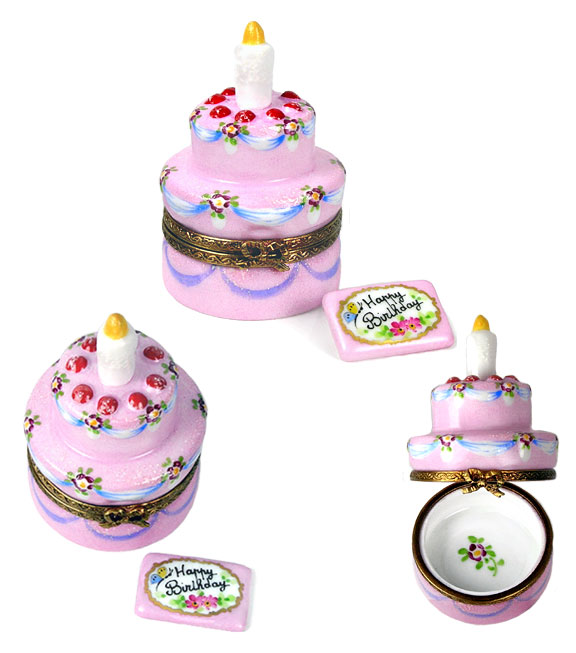 birthday cake with card limoges box