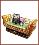limoges box cat on sofa