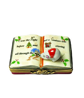 Night before Christmas Limoges box book with mouse