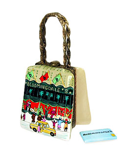 Bloomingdale-s holiday bag with store credit card