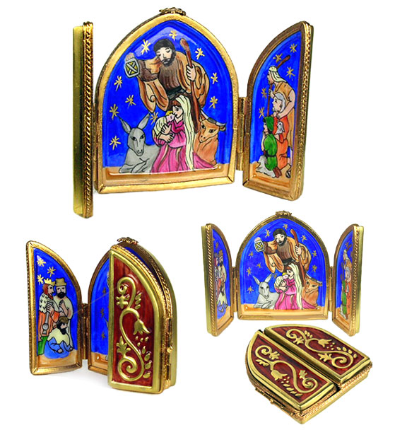 nativity triptych Limoges box