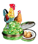 rooster and hen Limoges box