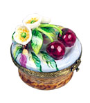 cherries and blosssoms on basket limoges box