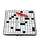 crossword puzzle with pencil Limoges box