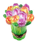 multi color tulips limoges box