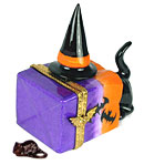 black cat in Haloween sack Limoges box