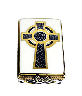 Limoges box Irish celtic cross