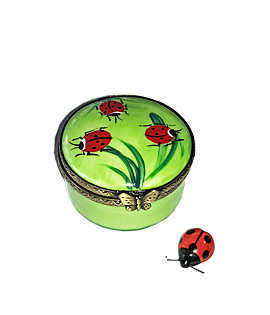 small round ladybugs Limoges box