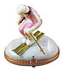 skier in pink suit limoges box rochard