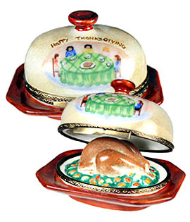 Limoges box family Thanksgiving roaster with turkey