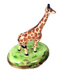 Limoges box small giraffe in jungle