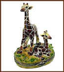 Limoges box giraffe and baby