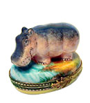Limoges box hippo at stream