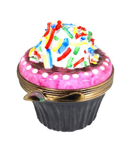 small cupcake with sprinkles Limoges box