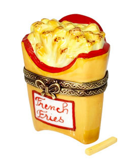 french fries limoges box with one fry