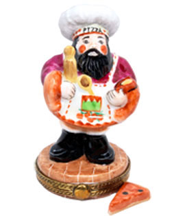 pizza chef with pizza slice Limoges box